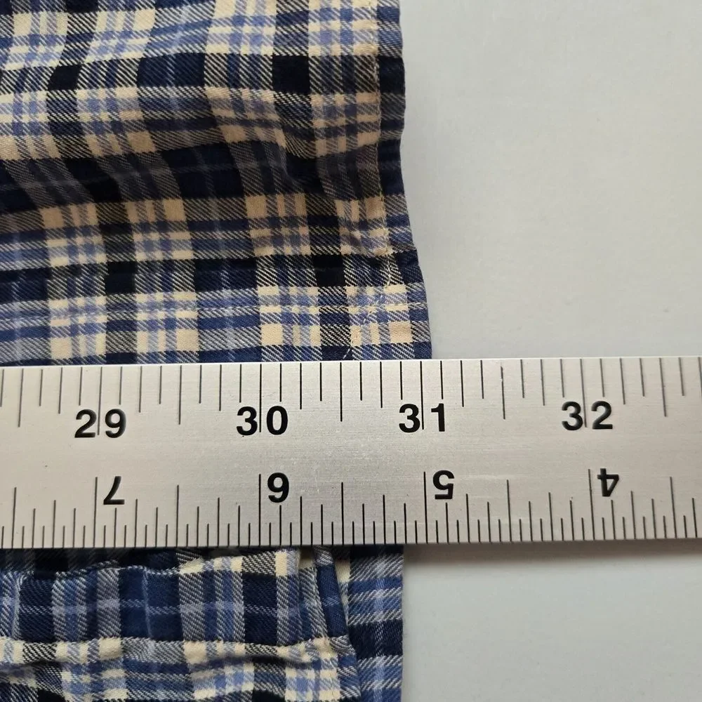 Ralph Lauren Button Down Shirt Adult L Classic Fit Blue Plaid Mens Pony